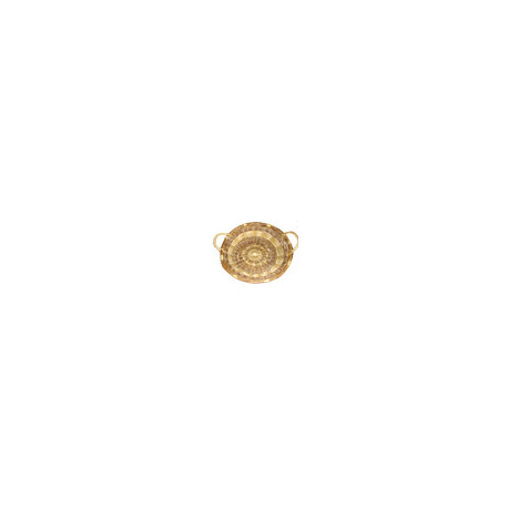 Corbeille Grande Ovale en Osier Bicolore 65x55 cm