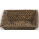 Rectangular basket in varnished wicker 30x22