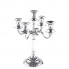 Chandelier Métal Argenté - 5 Branches - H40 cm