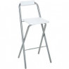 Chaise Haute Métal Laqué Blanc - H100cm - Assise 72cm